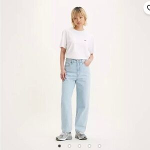 Levis Premium Ballon Leg Jeans Woman 26 Light Wash Barrel Streetwear Retro 80s
